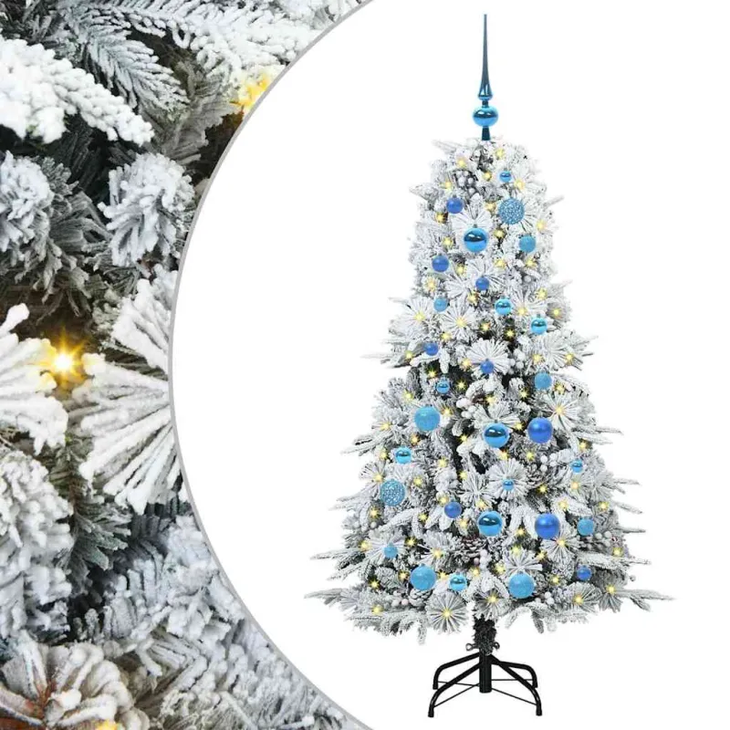 Dirbtinė Sulankstoma Kalėdų Eglutė Balta 150 cm PE ir PVC