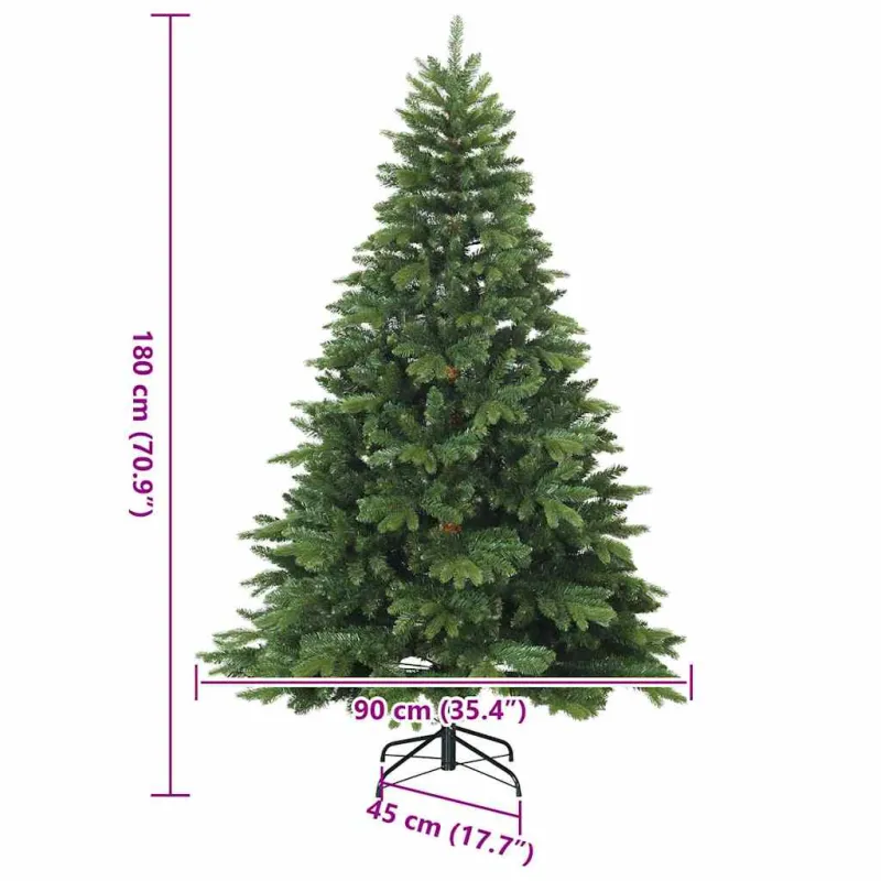 Dirbtinė Kalėdų eglutė su 300 LED Žalia 180 cm PE ir PVC