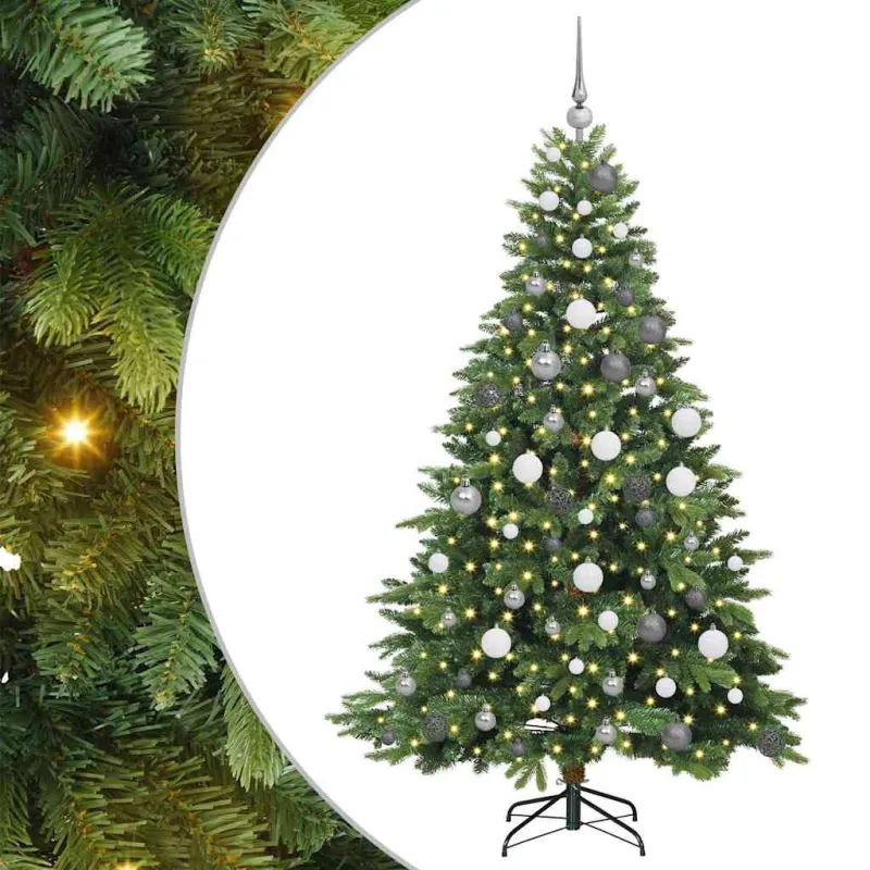 Dirbtinė Kalėdų eglutė su 300 LED Žalia 180 cm PE ir PVC