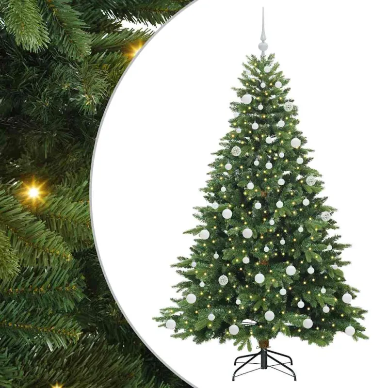 Dirbtinė Kalėdų eglutė su 300 LED Žalia 180 cm PE ir PVC
