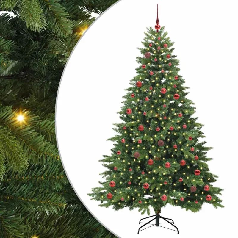 Dirbtinė Kalėdų eglutė su 300 LED Žalia 210 cm PE ir PVC
