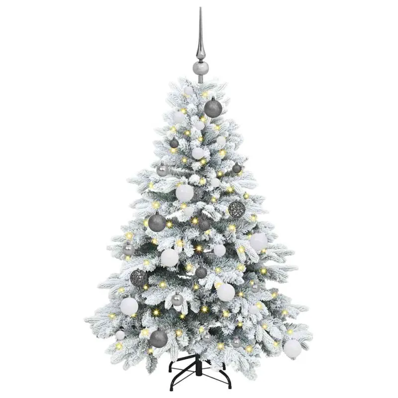 Dirbtinė Kalėdų eglutė su 150 LED Balta 120 cm PE ir PVC