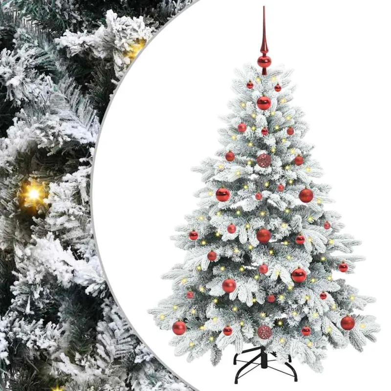 Dirbtinė Kalėdų eglutė su 150 LED Balta 120 cm PE ir PVC
