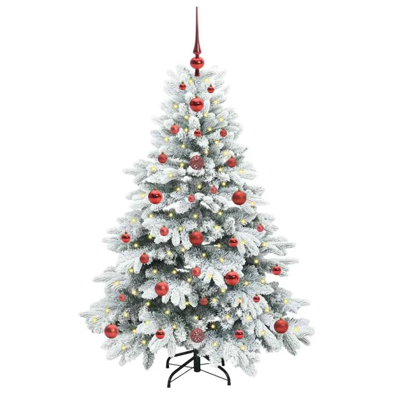 Dirbtinė Kalėdų eglutė su 150 LED Balta 120 cm PE ir PVC