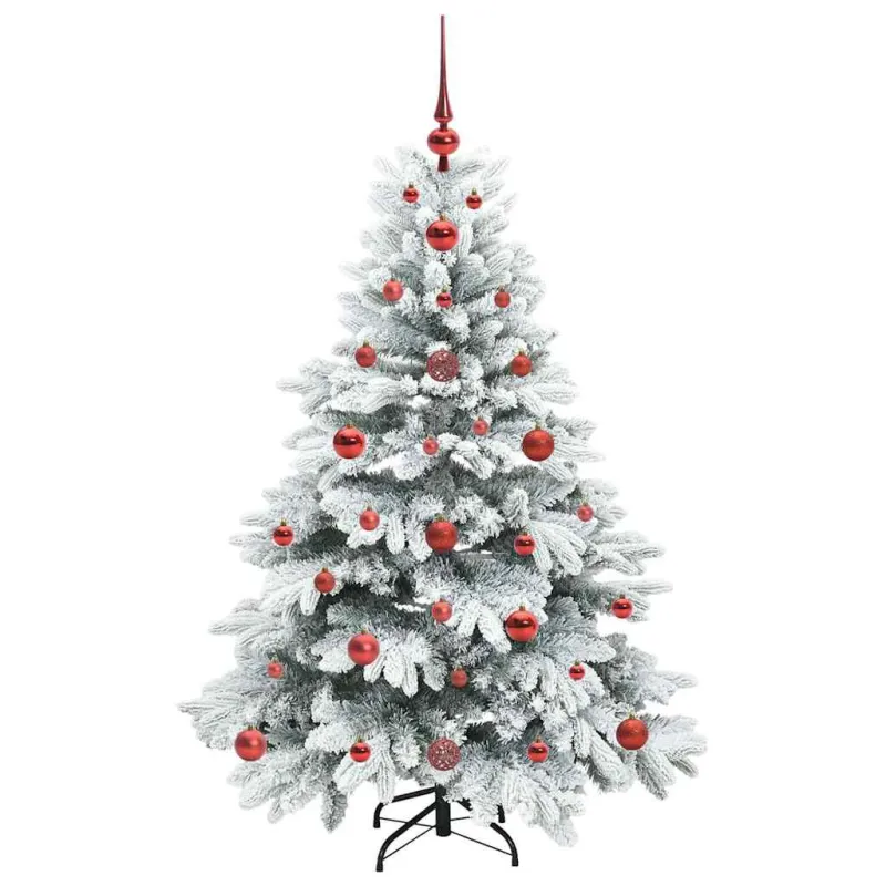 Dirbtinė Kalėdų eglutė su 150 LED Balta 120 cm PE ir PVC