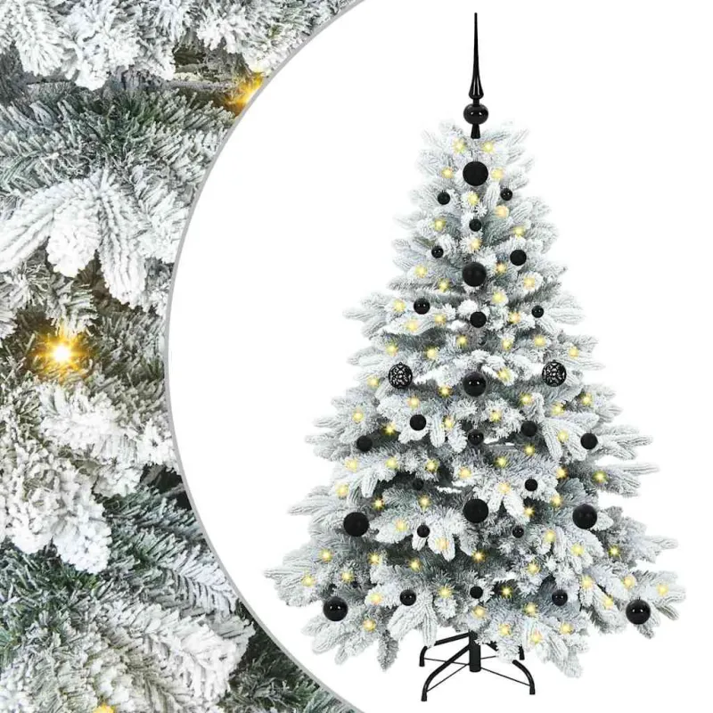 Dirbtinė Kalėdų eglutė su 150 LED Balta 120 cm PE ir PVC