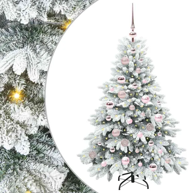 Dirbtinė Kalėdų eglutė su 150 LED Balta 120 cm PE ir PVC
