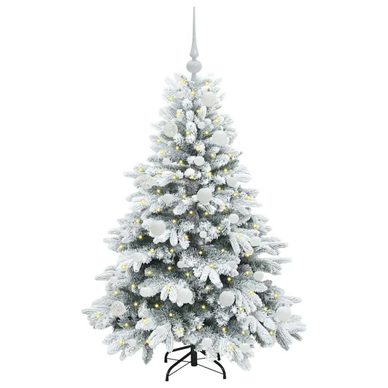 Dirbtinė Kalėdų eglutė su 150 LED Balta 120 cm PE ir PVC