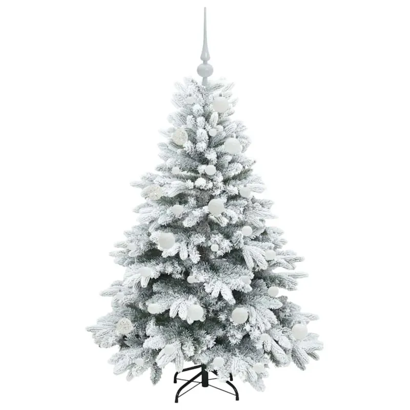Dirbtinė Kalėdų eglutė su 150 LED Balta 120 cm PE ir PVC