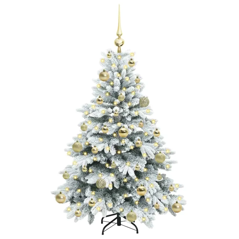Dirbtinė Kalėdų eglutė su 150 LED Balta 120 cm PE ir PVC