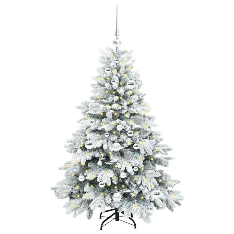 Dirbtinė Kalėdų eglutė su 150 LED Balta 120 cm PE ir PVC