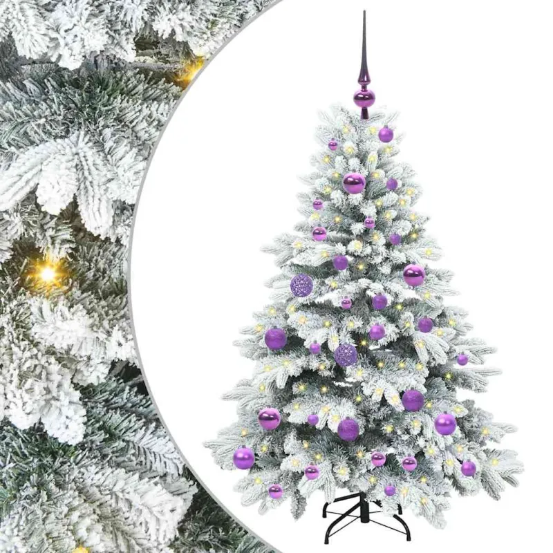 Dirbtinė Kalėdų eglutė su 150 LED Balta 120 cm PE ir PVC