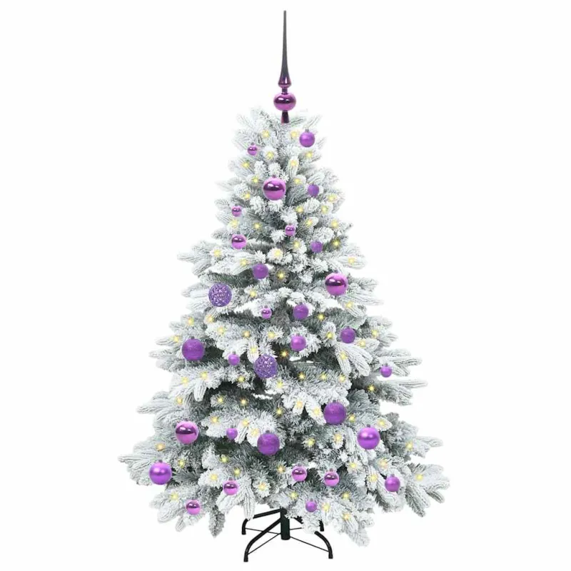 Dirbtinė Kalėdų eglutė su 150 LED Balta 120 cm PE ir PVC