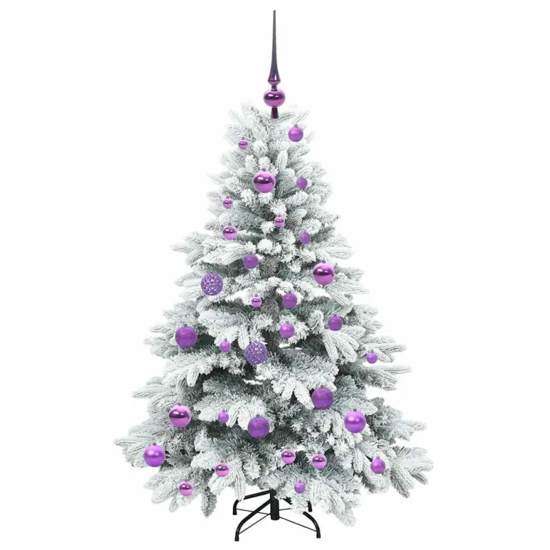Dirbtinė Kalėdų eglutė su 150 LED Balta 120 cm PE ir PVC