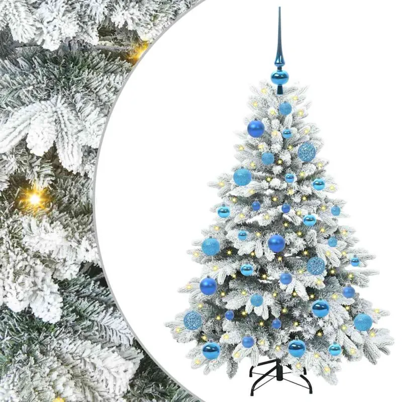 Dirbtinė Kalėdų eglutė su 150 LED Balta 120 cm PE ir PVC