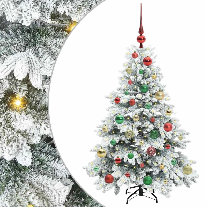 Dirbtinė Kalėdų eglutė su 150 LED Balta 120 cm PE ir PVC
