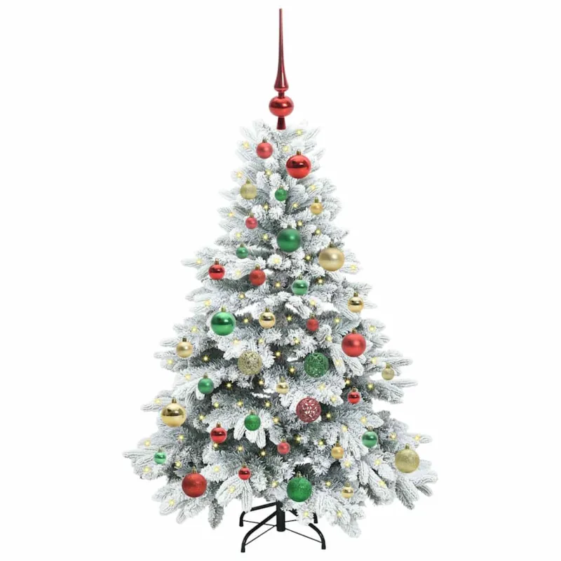 Dirbtinė Kalėdų eglutė su 150 LED Balta 120 cm PE ir PVC