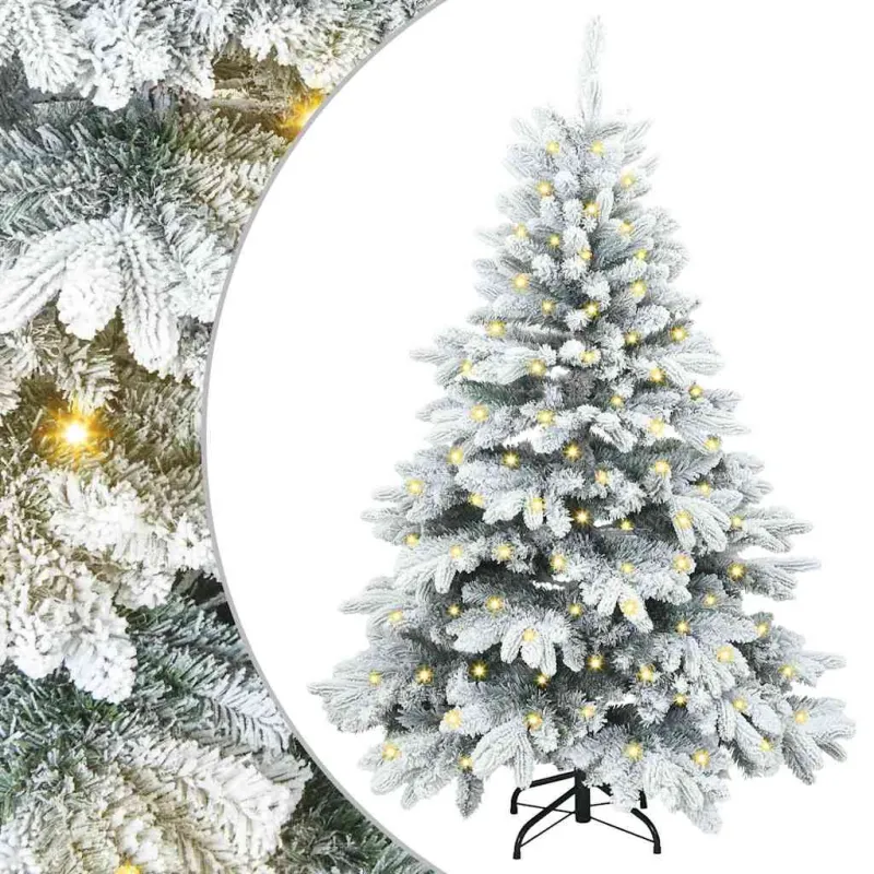 Dirbtinė Kalėdų eglutė su 150 LED Balta 150 cm PE ir PVC