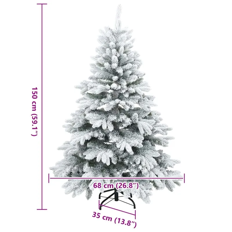Dirbtinė Kalėdų eglutė su 150 LED Balta 150 cm PE ir PVC