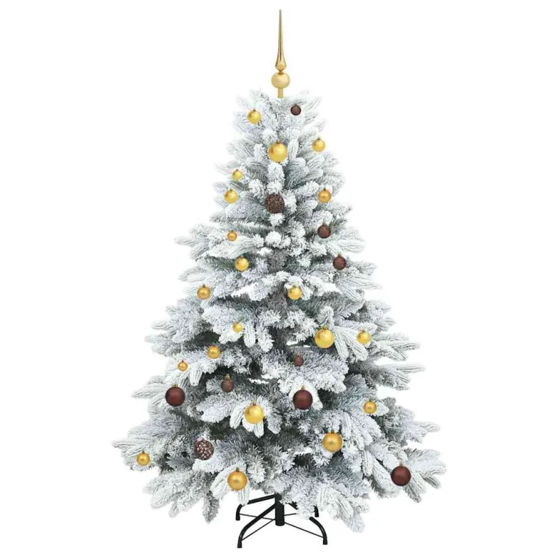 Dirbtinė Kalėdų eglutė su 150 LED Balta 150 cm PE ir PVC