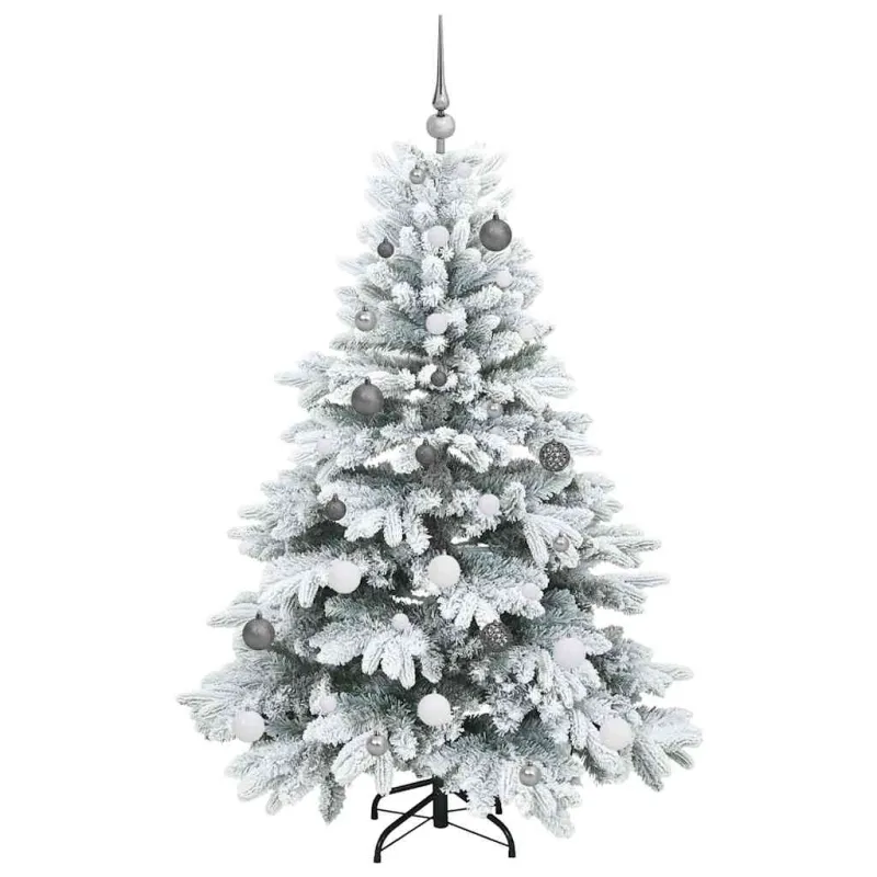Dirbtinė Kalėdų eglutė su 150 LED Balta 150 cm PE ir PVC