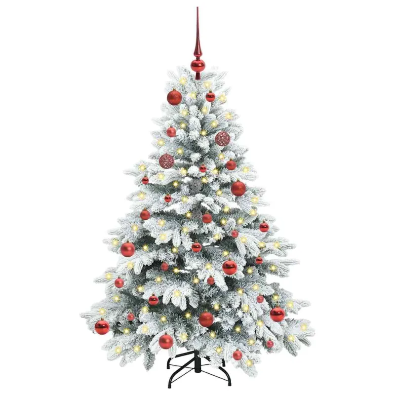 Dirbtinė Kalėdų eglutė su 150 LED Balta 150 cm PE ir PVC