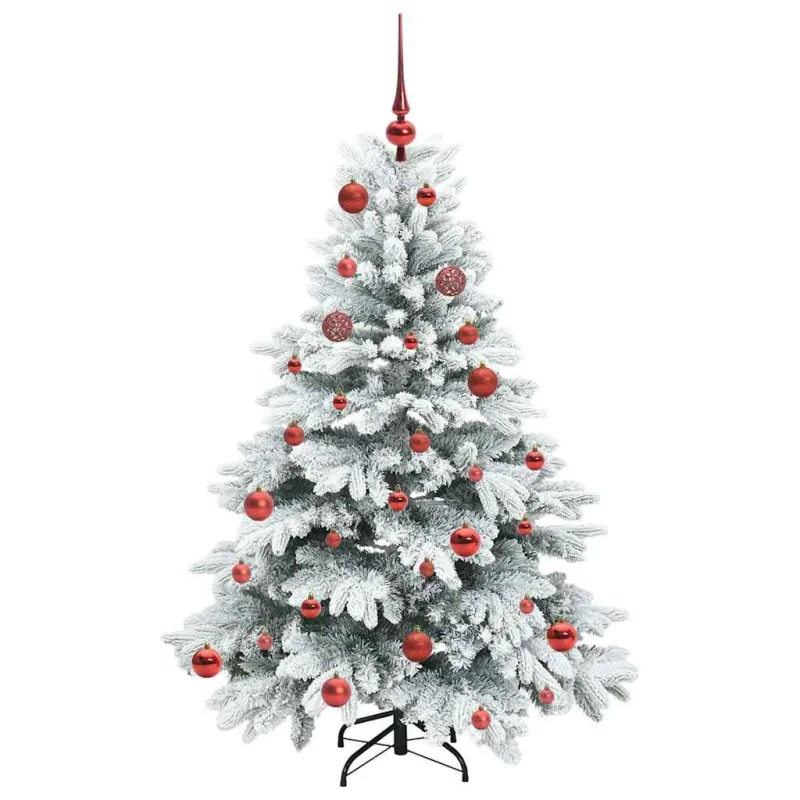Dirbtinė Kalėdų eglutė su 150 LED Balta 150 cm PE ir PVC