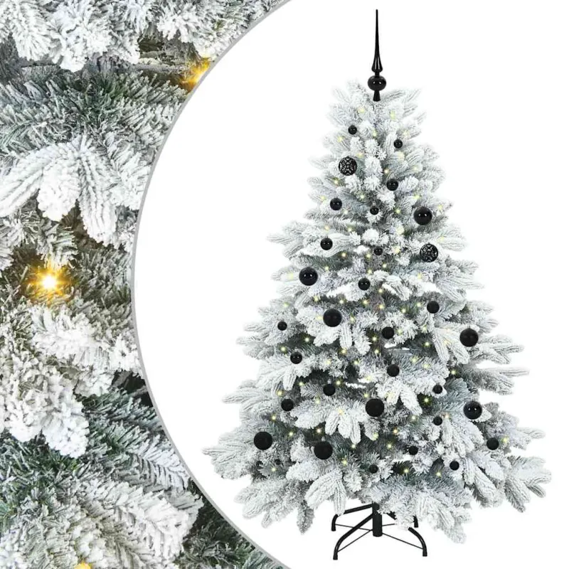 Dirbtinė Kalėdų eglutė su 150 LED Balta 150 cm PE ir PVC