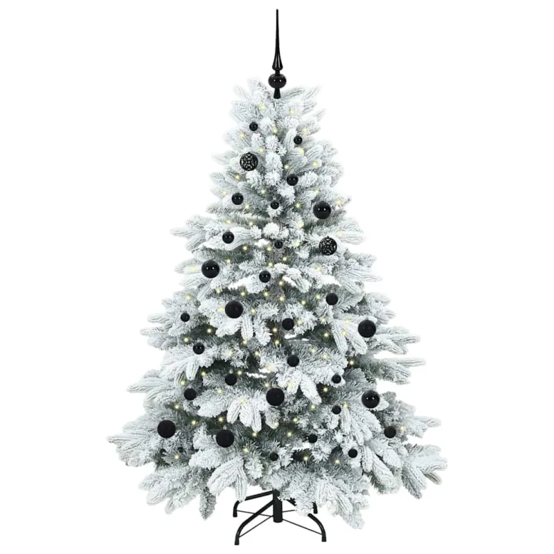 Dirbtinė Kalėdų eglutė su 150 LED Balta 150 cm PE ir PVC