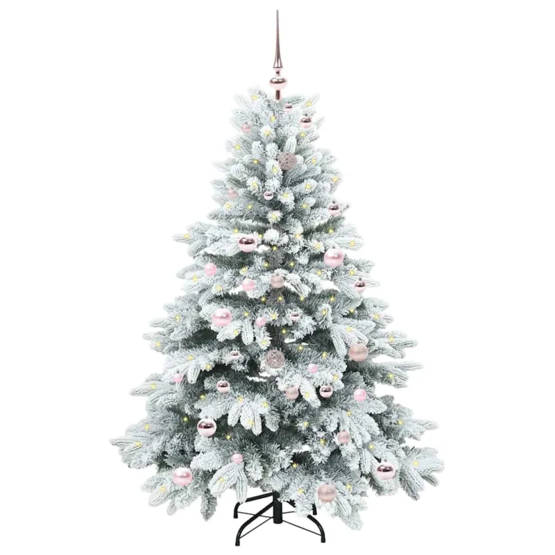 Dirbtinė Kalėdų eglutė su 150 LED Balta 150 cm PE ir PVC
