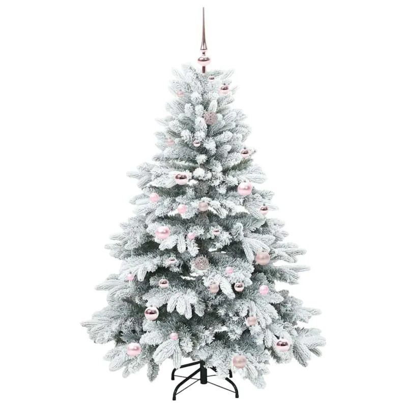 Dirbtinė Kalėdų eglutė su 150 LED Balta 150 cm PE ir PVC