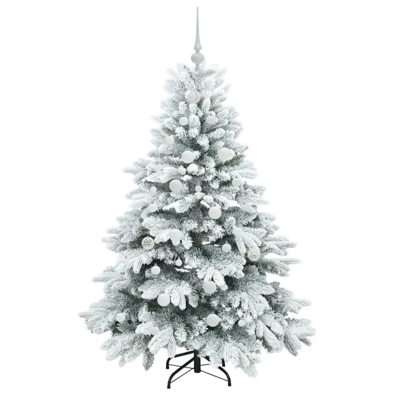 Dirbtinė Kalėdų eglutė su 150 LED Balta 150 cm PE ir PVC