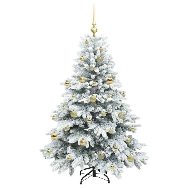 Dirbtinė Kalėdų eglutė su 150 LED Balta 150 cm PE ir PVC