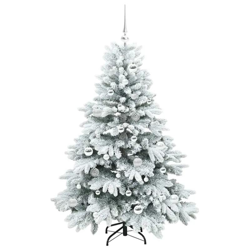 Dirbtinė Kalėdų eglutė su 150 LED Balta 150 cm PE ir PVC
