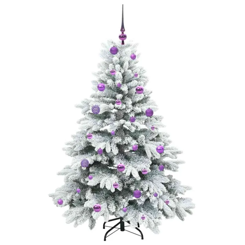 Dirbtinė Kalėdų eglutė su 150 LED Balta 150 cm PE ir PVC