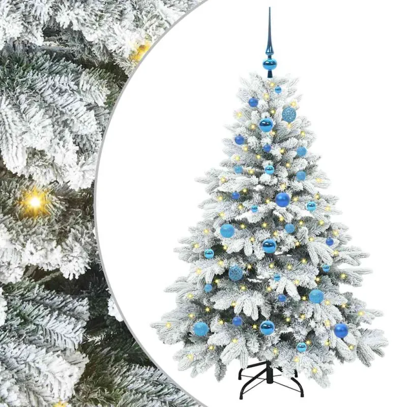 Dirbtinė Kalėdų eglutė su 150 LED Balta 150 cm PE ir PVC