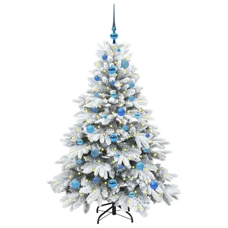 Dirbtinė Kalėdų eglutė su 150 LED Balta 150 cm PE ir PVC