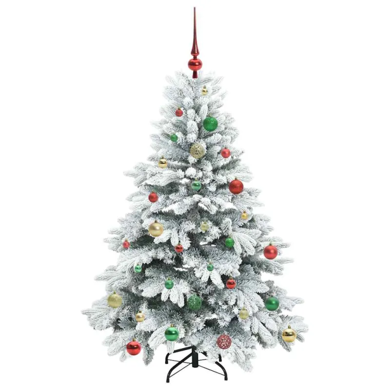 Dirbtinė Kalėdų eglutė su 150 LED Balta 150 cm PE ir PVC
