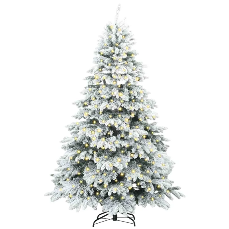 Dirbtinė Kalėdų eglutė su 300 LED Balta 180 cm PE ir PVC