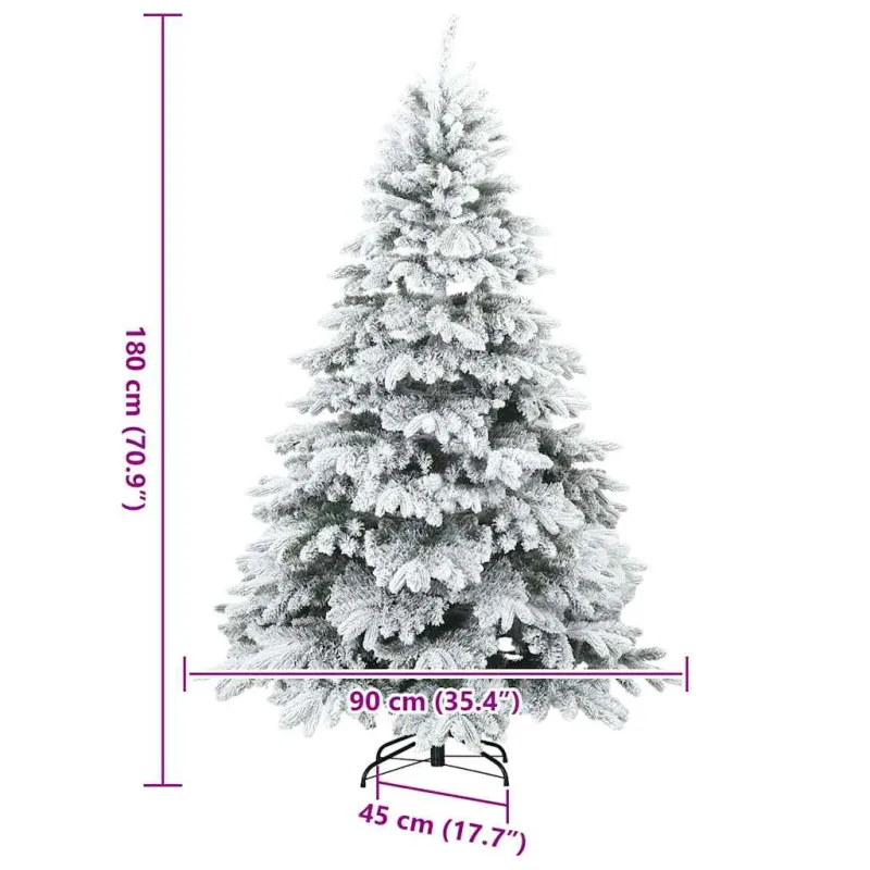 Dirbtinė Kalėdų eglutė su 300 LED Balta 180 cm PE ir PVC