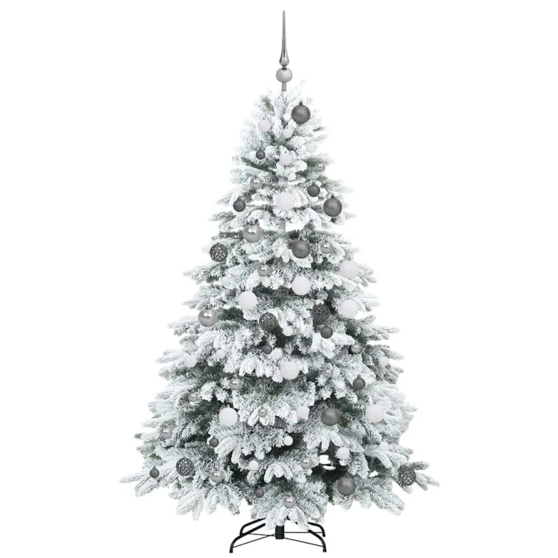 Dirbtinė Kalėdų eglutė su 300 LED Balta 180 cm PE ir PVC