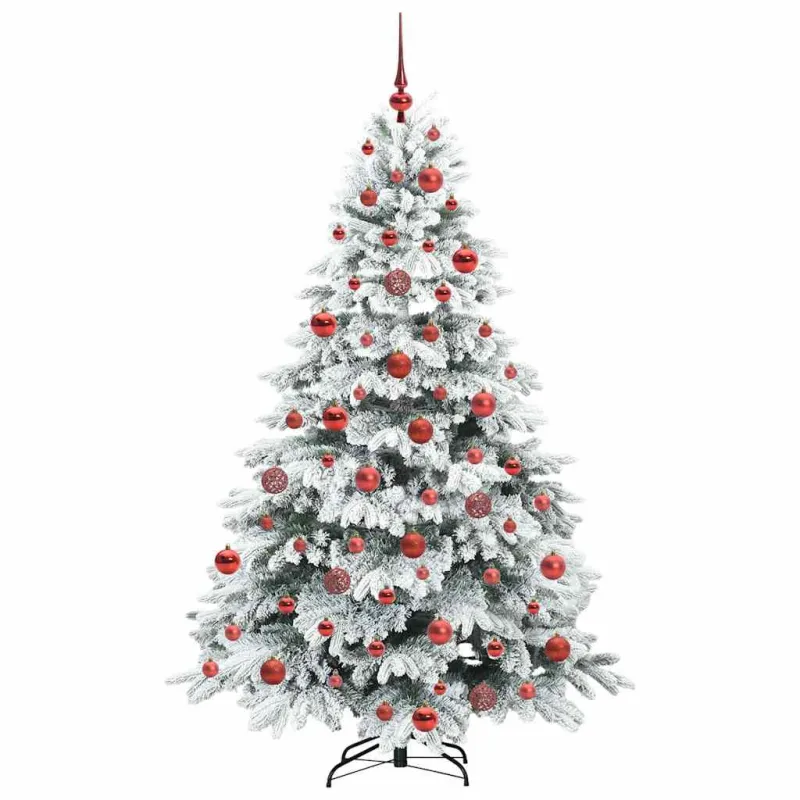 Dirbtinė Kalėdų eglutė su 300 LED Balta 180 cm PE ir PVC
