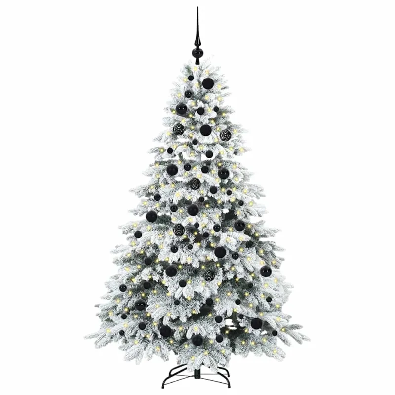 Dirbtinė Kalėdų eglutė su 300 LED Balta 180 cm PE ir PVC