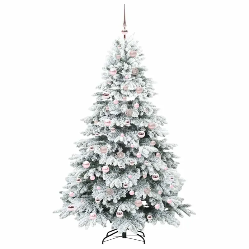 Dirbtinė Kalėdų eglutė su 300 LED Balta 180 cm PE ir PVC