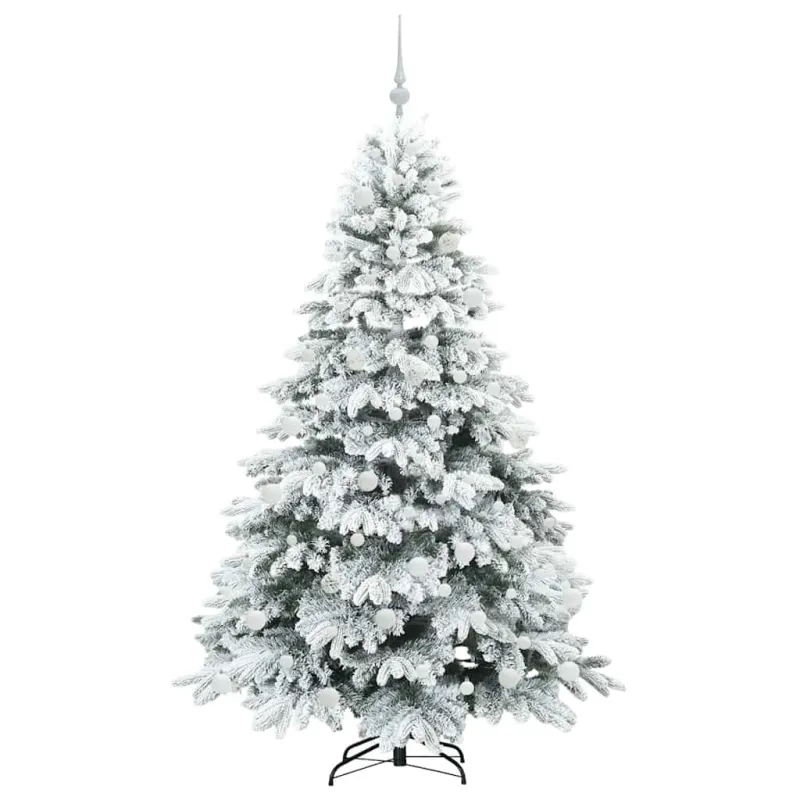 Dirbtinė Kalėdų eglutė su 300 LED Balta 180 cm PE ir PVC