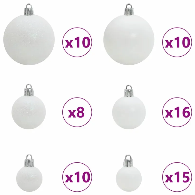 Dirbtinė Kalėdų eglutė su 300 LED Balta 180 cm PE ir PVC