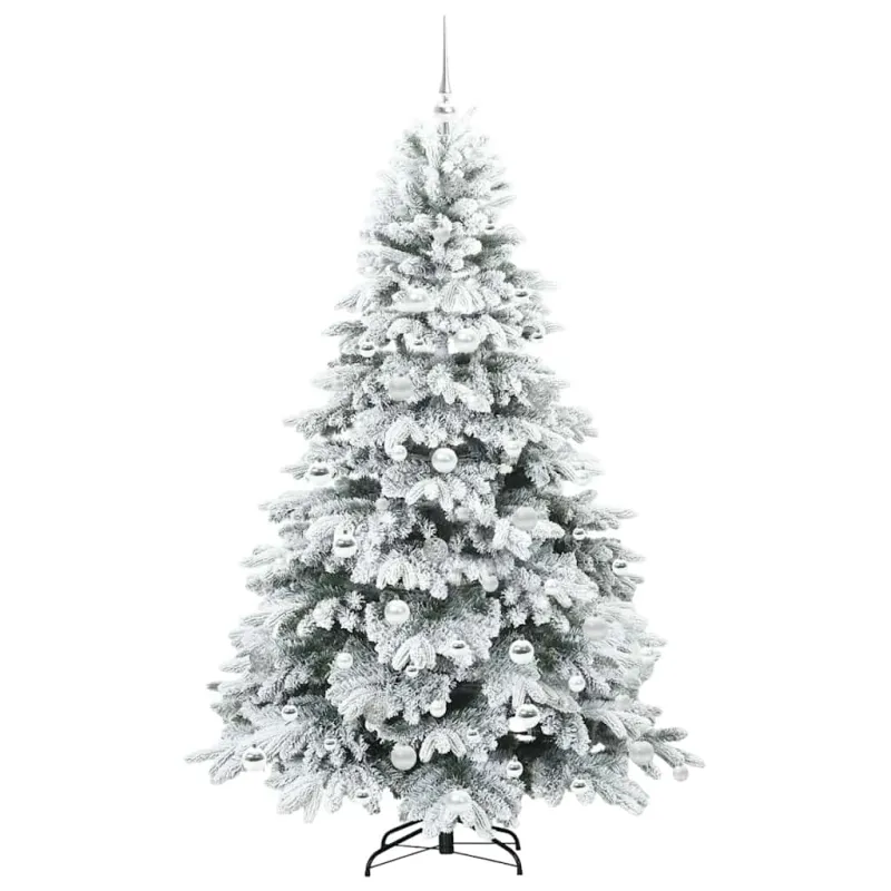 Dirbtinė Kalėdų eglutė su 300 LED Balta 180 cm PE ir PVC