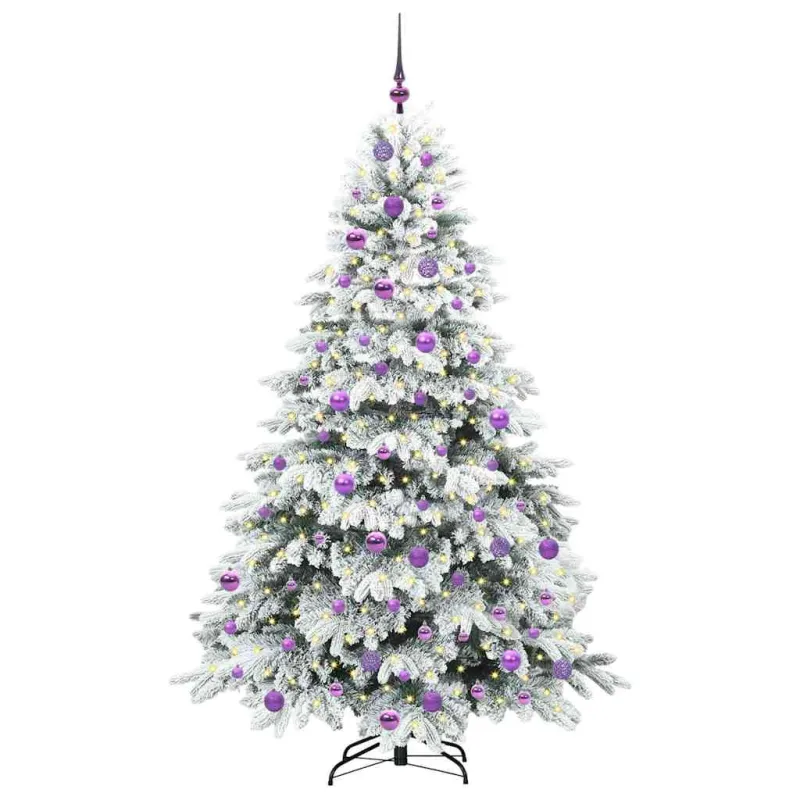 Dirbtinė Kalėdų eglutė su 300 LED Balta 180 cm PE ir PVC