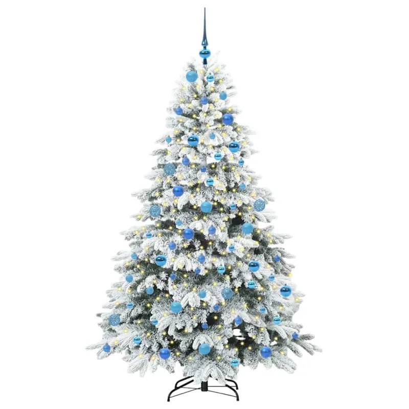Dirbtinė Kalėdų eglutė su 300 LED Balta 180 cm PE ir PVC