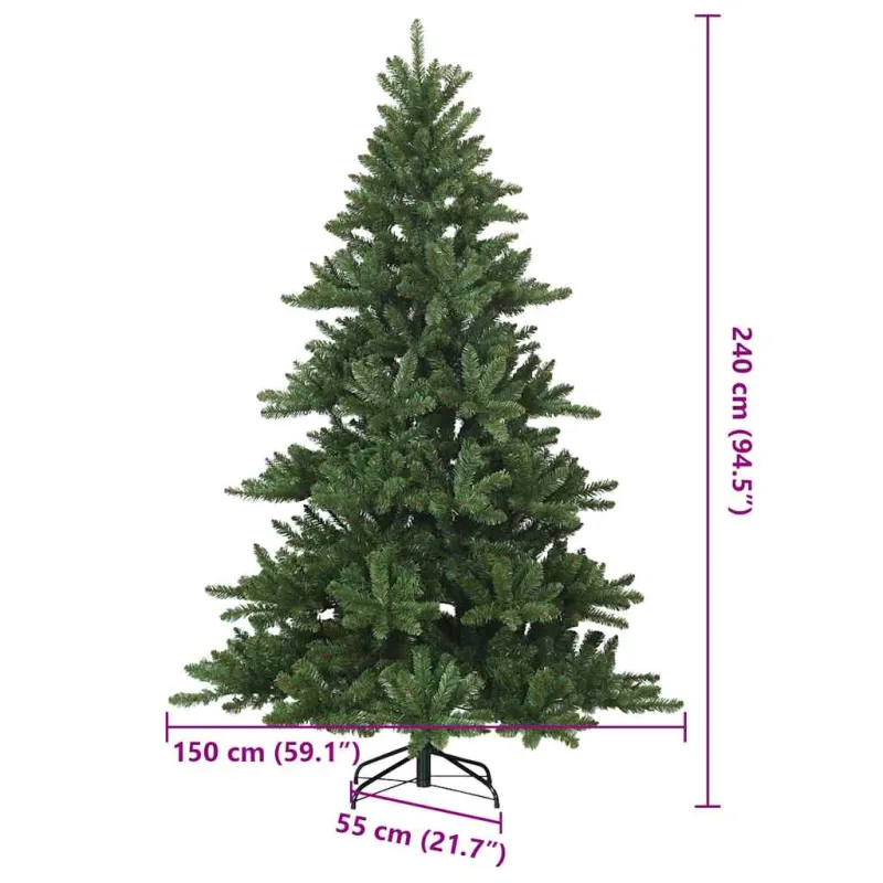 Dirbtinė Sulankstoma Kalėdų Eglutė Žalia 240 cm PVC ir Plienas